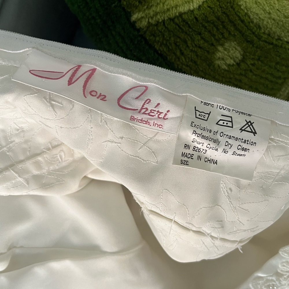 Mon Cheri vintage white satin bridal gown maxi with pearl embellishments - Picture 8 of 8
